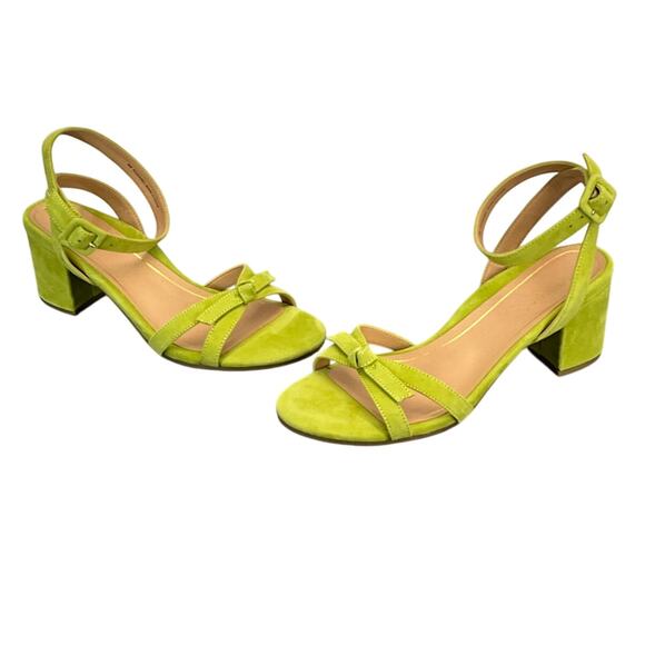 Vionic Rosabel Lime Green Suede Ankle Cross Strap Platform Heel Sandal Women 8M - Picture 4 of 10